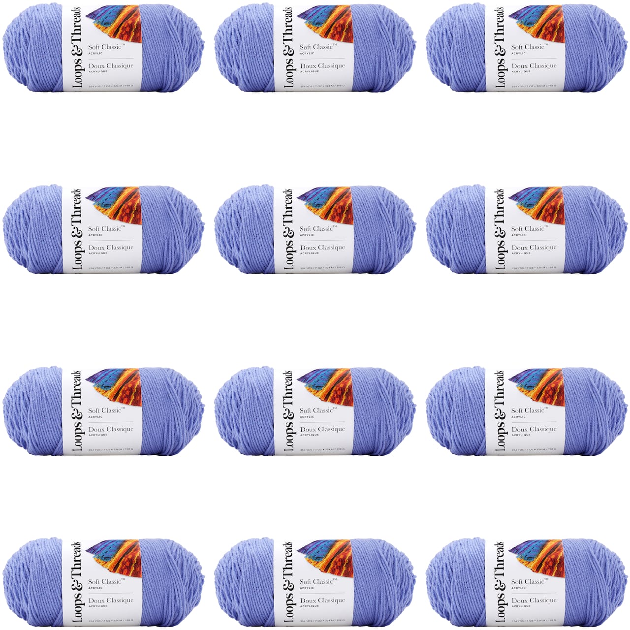 12 Pack: Soft Classic™ Solid Yarn by Loops & Threads®